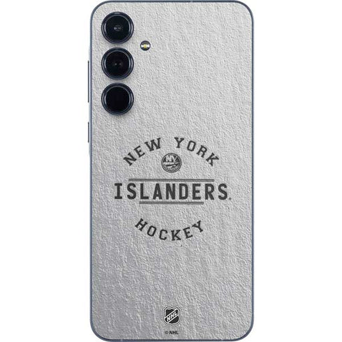 NHL New York Islanders Black Text Galaxy A35 5G Skin